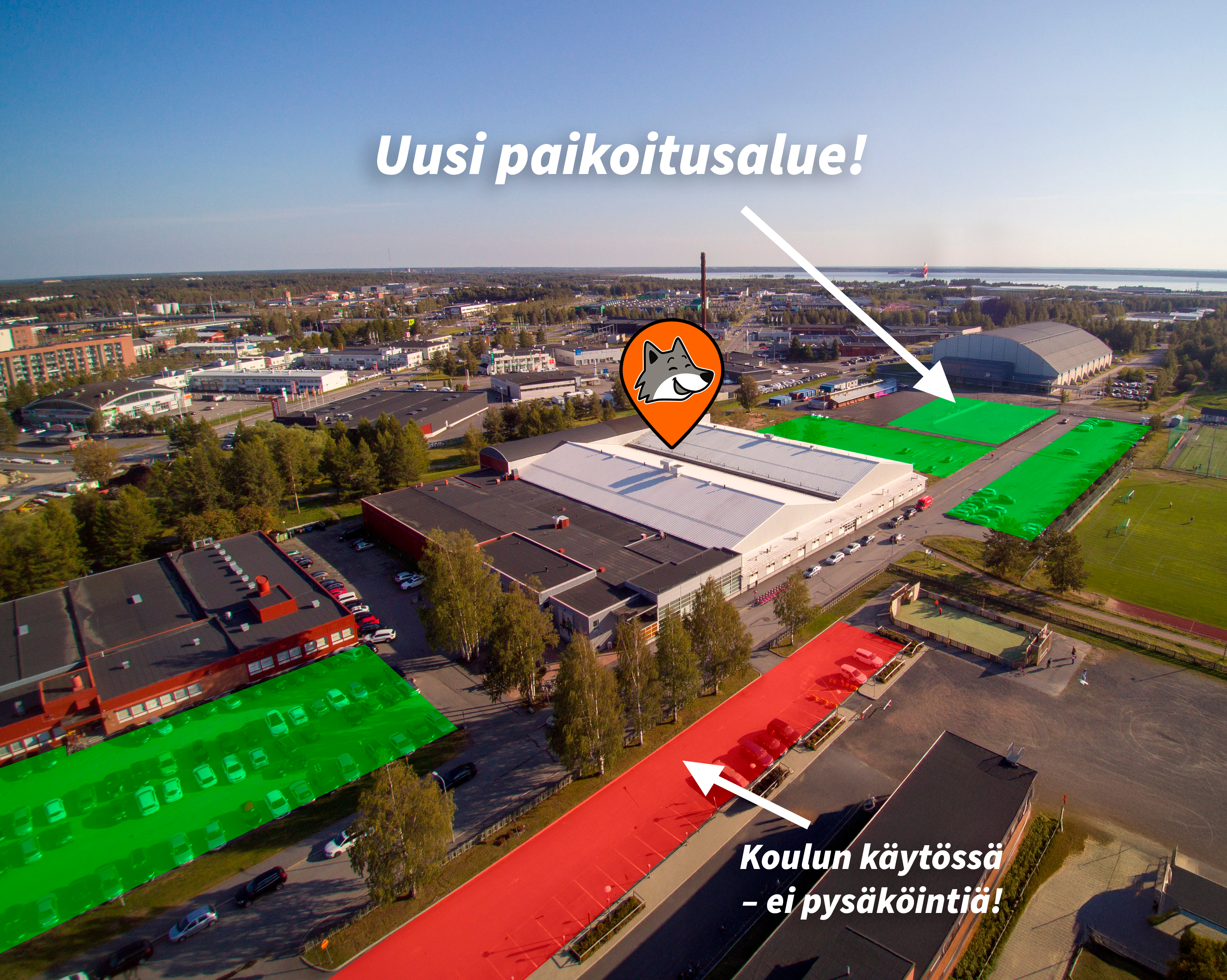 Lisää parkkipaikkoja Hukan alueelle